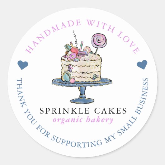 Bakkerij Dank u voor de klassieke ronde sticker (Voorkant)