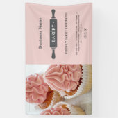 Bakkerij Deegroller Aangepaste Foto Roze Zakelijk Spandoek (Verticaal)