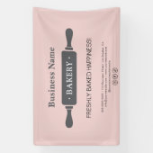 Bakkerij Deegroller Roze Zakelijk Spandoek (Verticaal)