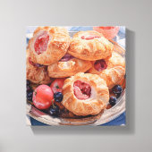 Bakkerij Dessert Croissant Canvas Print (Voorkant)