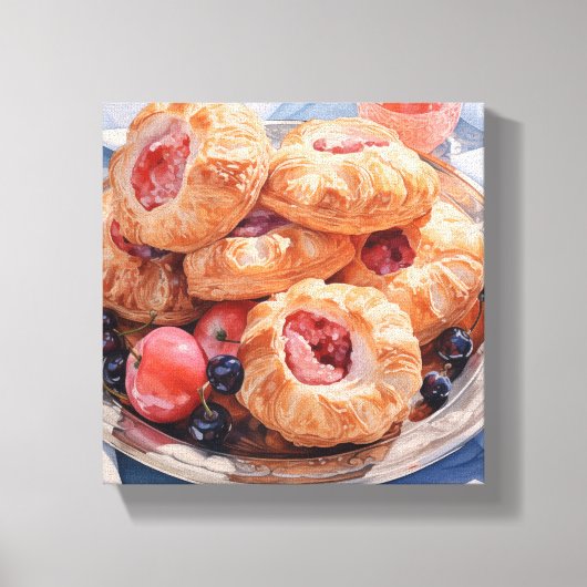 Bakkerij Dessert Croissant Canvas Print (Voorkant)