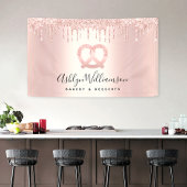 Bakkerij Dessert Pastry Chef Roos Gold Glitter Dri Spandoek