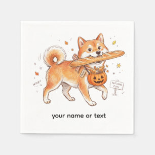 Bakkerij Dief Shiba Inu - Cute Hond met Frans Servet