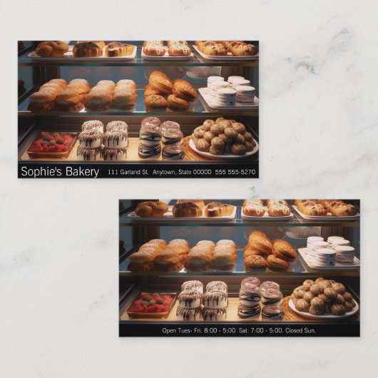 Bakkerij display hoesje visitekaartje (Voorkant / Achterkant)