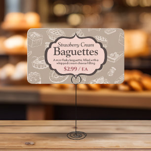 Bakkerij Display Sign met Beschrijving Label Kaart Notitiekaartje