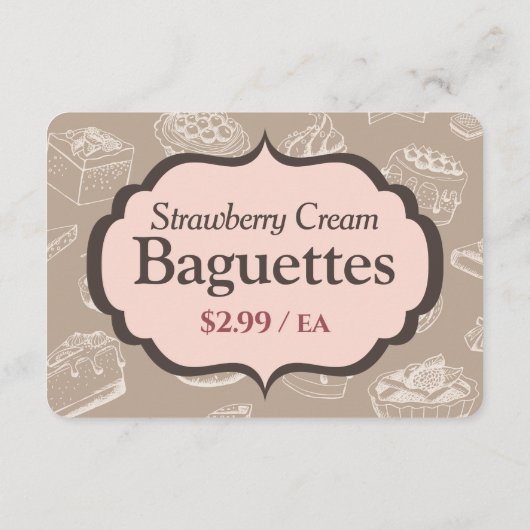 Bakkerij Display Teken Label Kaarten (Achterkant)