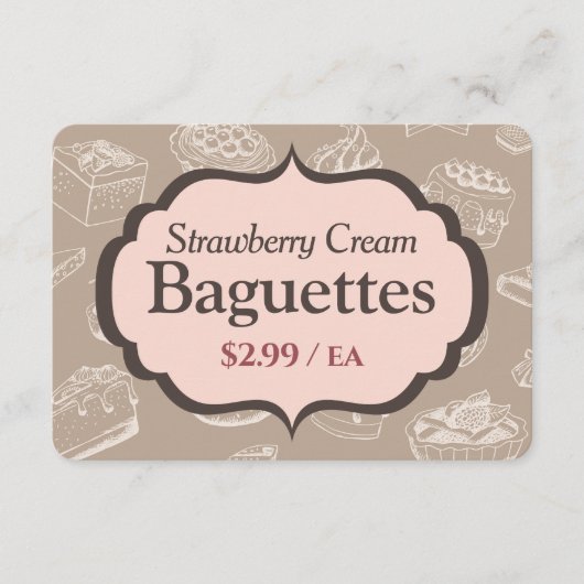 Bakkerij Display Teken Label Kaarten (Voorkant)