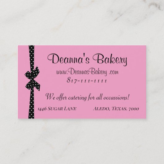 "Bakkerij" Diva-Visitekaartjes Visitekaartje (Achterkant)
