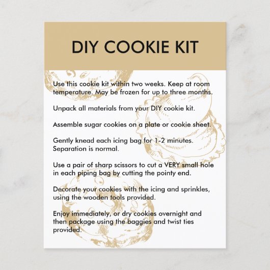 Bakkerij doe-het-zelf cookie kit instructies eenvo (Voorkant)