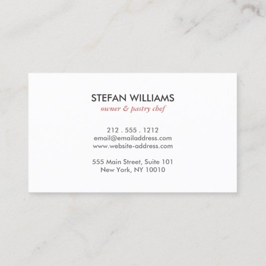 BAKKERIJ DOILY LOGO op ZWART HOUT Visitekaartje (Achterkant)