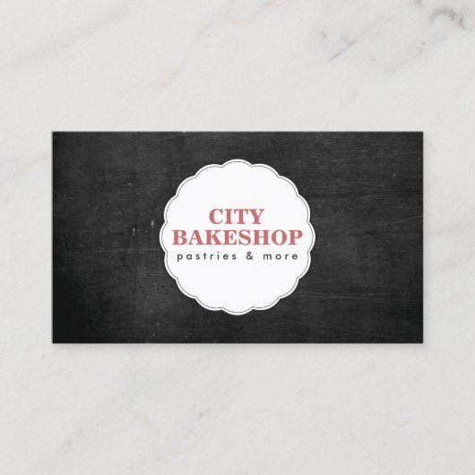 BAKKERIJ DOILY LOGO op ZWART HOUT Visitekaartje (Voorkant)