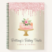 Bakkerij Draagt Blush Roze Glitter Drift Dessert G Notitieboek (Voorkant)