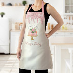 Bakkerij Draagt Blush Roze Glitter Drift Dessert G Schort<br><div class="desc">Hier is een wonderlijke manier om aan het plezier toe te voegen om te bakken, evenals verder uw zaken te bevorderen. Voeg extra glans toe aan je culinaire avonturen wanneer je dit elegante, verfijnde, eenvoudige en moderne schort draag. Een roze waterverf florale cake, handgeschreven scripttypografie en roze glitter druppelt een...</div>
