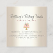 Bakkerij Draagt Blush Roze Glitter Drift Dessert G Vierkante Visitekaartje (Achterkant)