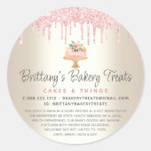 Bakkerij Draagt Blush Roze Glitter Drift Gold Lega Ronde Sticker (Voorkant)