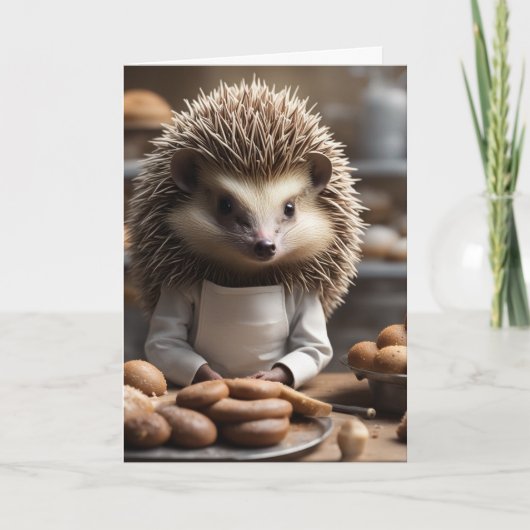 Bakkerij Egel Happy Verjaardag Kaart (Voorkant)