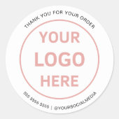 Bakkerij Eigen Logo Wit Ronde Sticker (Voorkant)