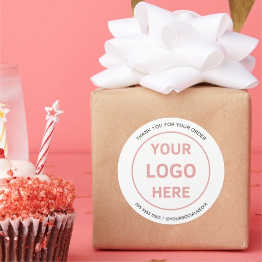 Bakkerij Eigen Logo Wit Ronde Sticker (Feest)
