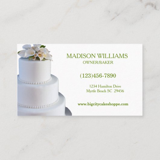 Bakkerij Elegant Cake Visitekaartje (Achterkant)