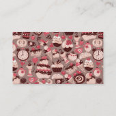 Bakkerij en cafe, roze en chocolade visitekaartje (Achterkant)