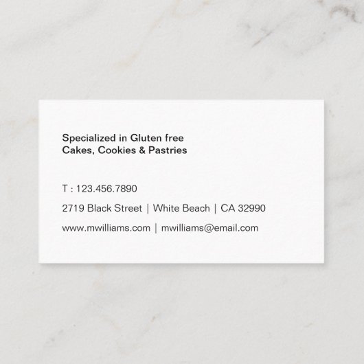 Bakkerij en cafe visitekaartje (Achterkant)