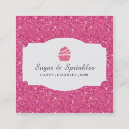 Bakkerij- en cateringafval (roze) vierkante visitekaartje