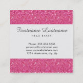 Bakkerij- en cateringafval (roze) vierkante visitekaartje (Achterkant)