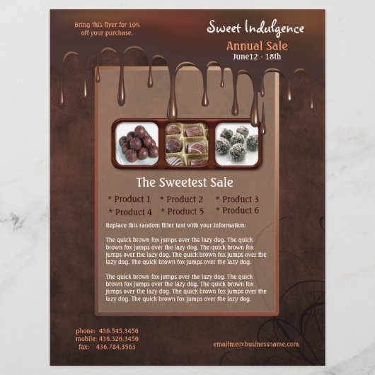 Bakkerij en chocolade-bakkerij flyer (Achterkant)