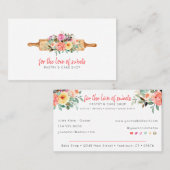 Bakkerij- en gaffelzaken - Rolling Pin & Florals Visitekaartje (Voorkant / Achterkant)