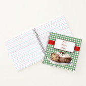  bakkerij en groene gingham met kerstmis notitieboek (Binnen)