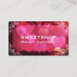 Bakkerij en keukenroze hartenpas visitekaartje
