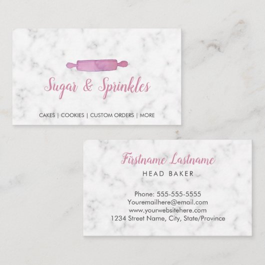 Bakkerij en keukenroze visitekaartje (Voorkant / Achterkant)