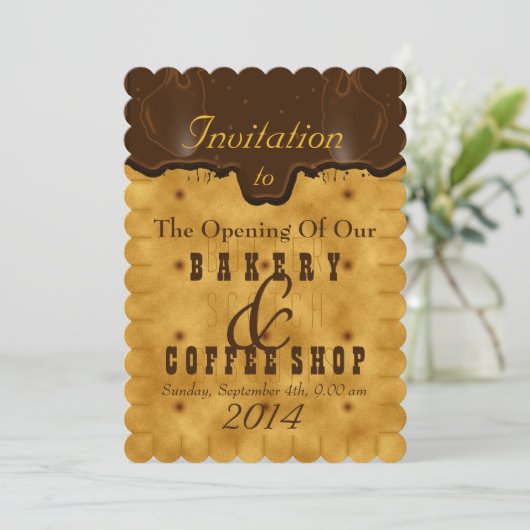 Bakkerij en koffie - Uitnodiging (Staand voorkant)