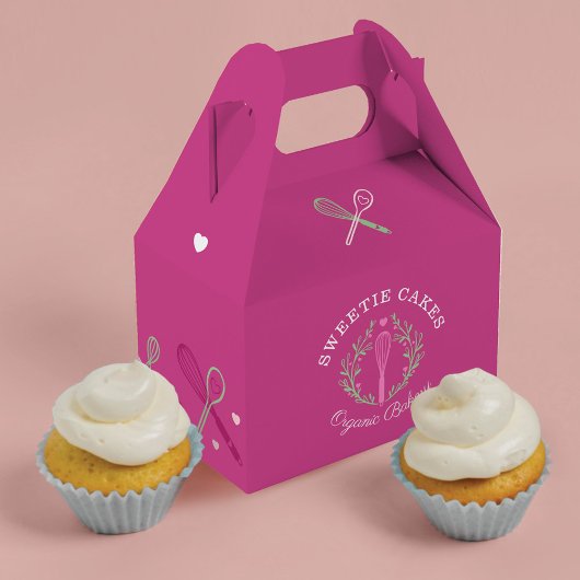 Bakkerij en kookpan Roze en groene bakkerij Bedankdoosjes