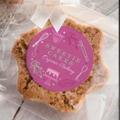 Bakkerij en kookpan Roze en groene bakkerij Ronde Sticker