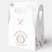 Bakkerij en kookpan Roze en levende groene bakkeri Bedankdoosjes (Geopend)