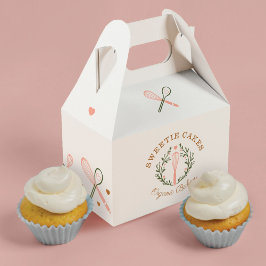 Bakkerij en kookpan Roze en levende groene bakkeri Bedankdoosjes