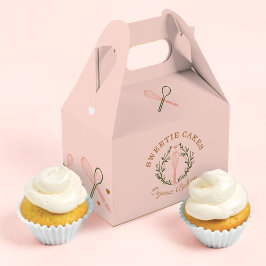 Bakkerij en kookpan Roze en levende groene bakkeri Bedankdoosjes