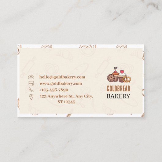 Bakkerij en Party Goud brood Visitekaartje (Achterkant)