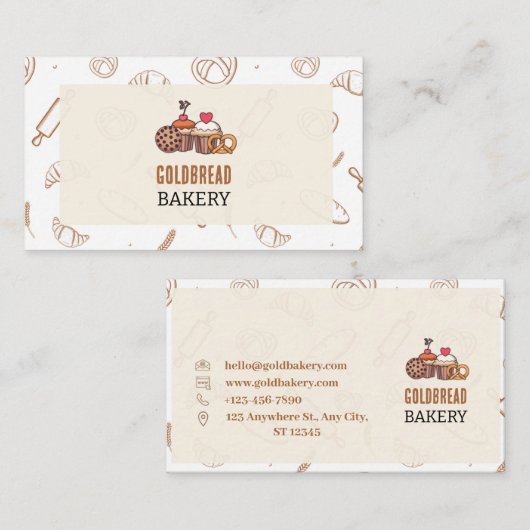 Bakkerij en Party Goud brood Visitekaartje (Voorkant / Achterkant)