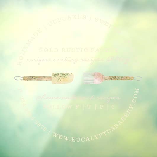 Bakkerij Eucalyptus - gebarsten gebak Raamsticker (Vel 3)