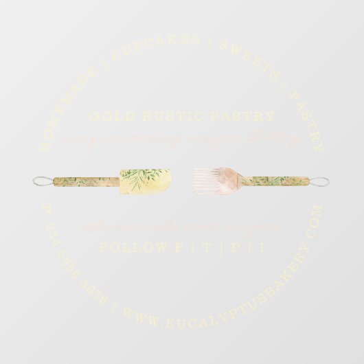 Bakkerij Eucalyptus - gebarsten gebak Raamsticker (Vel)