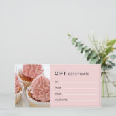 Bakkerij Foto QR Roze Zakelijke Gift Certificaat (Staand voorkant)