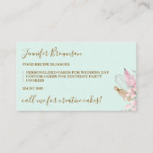 Bakkerij Gebak Bloemen Boho Creatieve chef groen Visitekaartje (Achterkant)