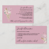 Bakkerij Gebak Bloemen Boho Creatieve chef-kok roz Visitekaartje (Voorkant / Achterkant)