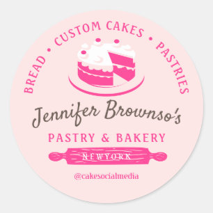 Bakkerij Gebak Cake Klein Bedrijf chef Ronde Sticker