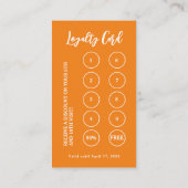 Bakkerij gebak Chef Baking Utensils Sinaasappel Klantenkaartje (Achterkant)