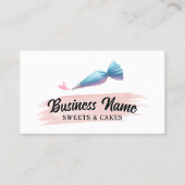 Bakkerij gebak Chef Piping Bag & Hart Waterverf Visitekaartje (Voorkant)