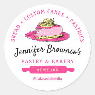 Bakkerij Gebak Citroen Cheesecake Schijf Ronde Sticker
