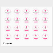 Bakkerij Gebak Cupcake Roze Ronde Sticker (Vel)